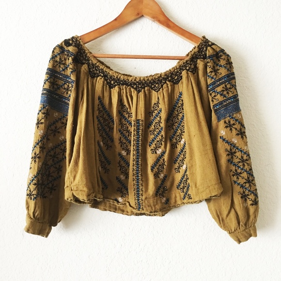 SOLD Free People All I Need Embroidered Boho Top - Picture 2 of 8